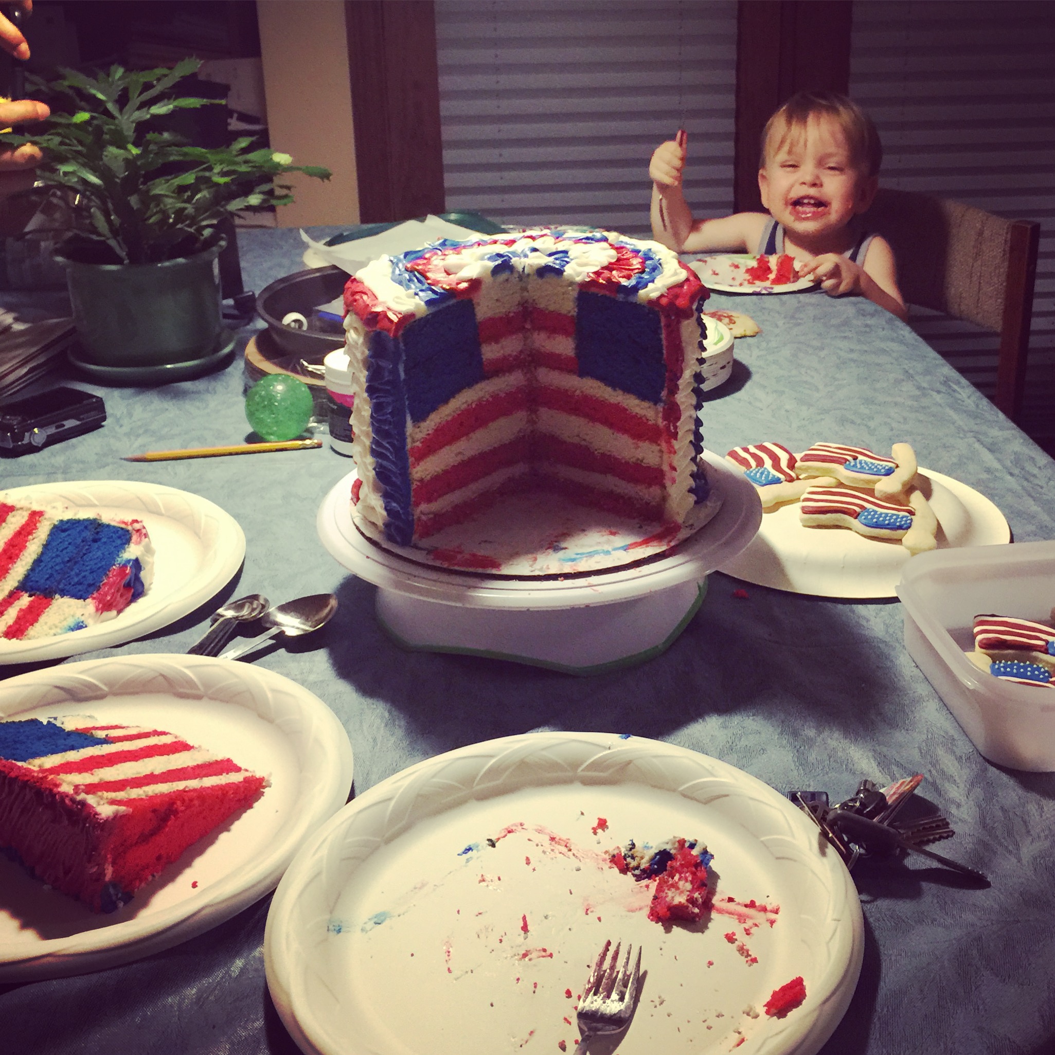 4th of July Cake and Cookies